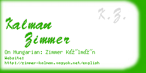 kalman zimmer business card